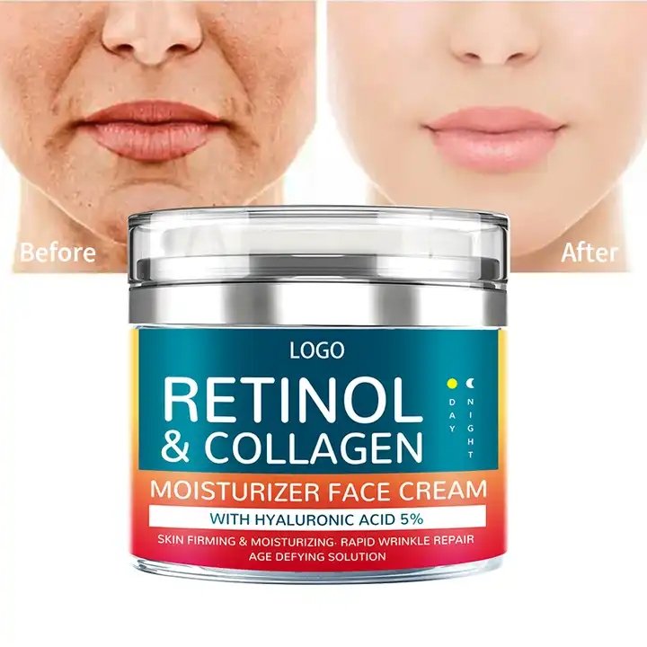 OEM Private Label Natural Organic Hyaluronic Acid Collagen Moisturizing Retinol Whitening Anti-Wrinkle Face Cream Lotion Cream