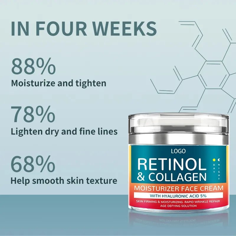OEM Private Label Natural Organic Hyaluronic Acid Collagen Moisturizing Retinol Whitening Anti-Wrinkle Face Cream Lotion Cream