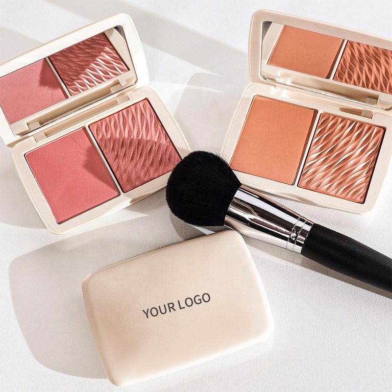 Hot 3 IN 1 Vegan Pink Blush Cheek Tint Palette Cream Pink Blusher Highlighter High Quality Face Makeup Blush Palette