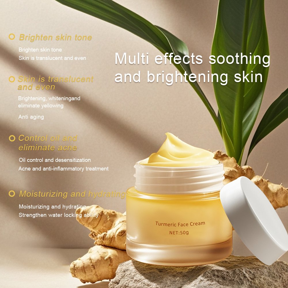 Natural Organic Turmeric Skin Care Face Cream For Anti Acne Whitening Moisturizing With Vitamin E