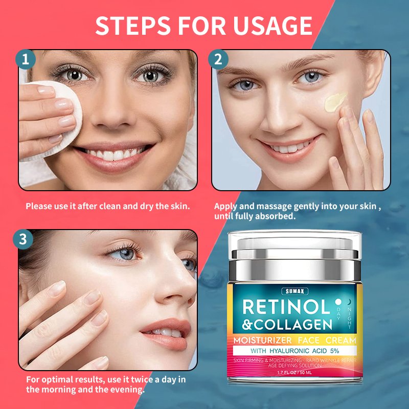 Sumax 50ml Day And Night Use Retinol Face Cream Anti Aging Reduces Fine Lines