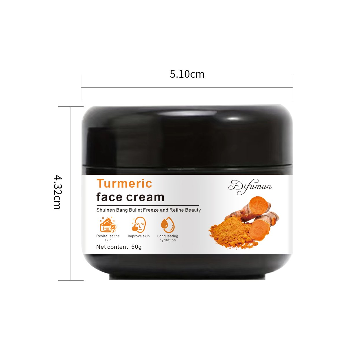 Private Label Face Cream for Women with Turmeric Whitening Acne Treatment Retinol Vitamin C Collagen-for Dark Skin