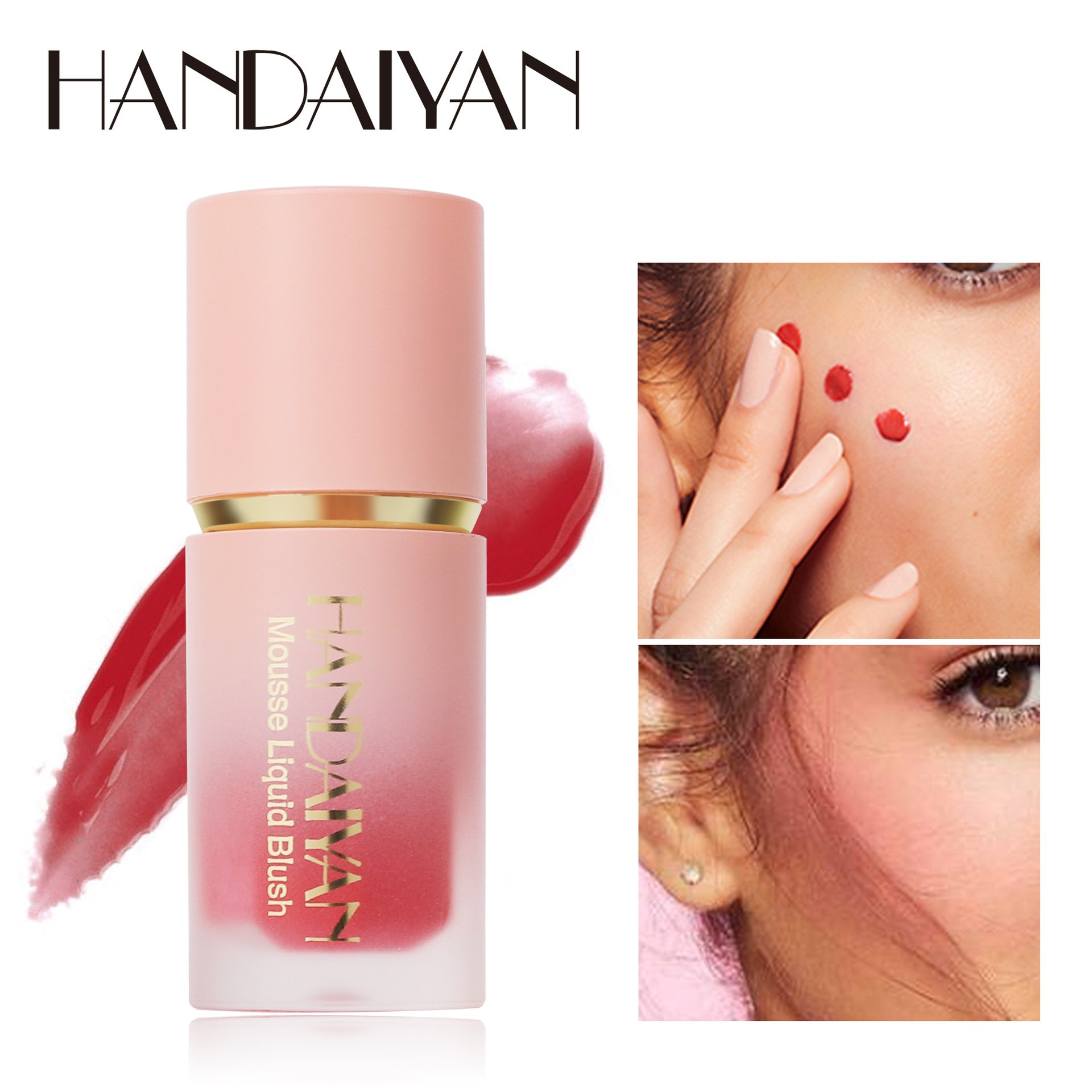 HANDAIYAN Hot Sale Liquid Cream Blush Lip Eye Cheek long lasting Tint Makeup Multiple colors Waterproof Liquid Blush Makeup
