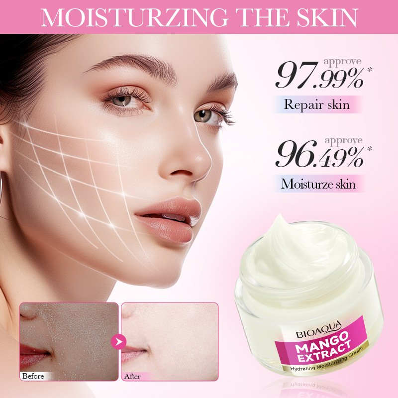 New BIOAOUA natural mango deep lasting moisturizing whitening anti-aging delicate skin face cream