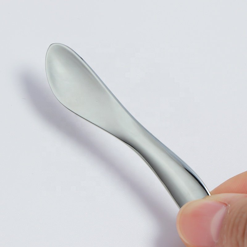 Luxury Zinc Alloy Metal Makeup Mixing Face Cream Spatula Rose Gold Cosmetics spoon