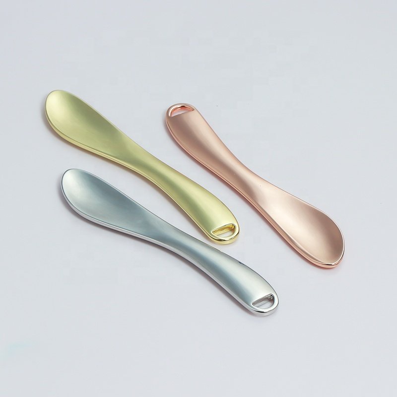 Luxury Zinc Alloy Metal Makeup Mixing Face Cream Spatula Rose Gold Cosmetics spoon