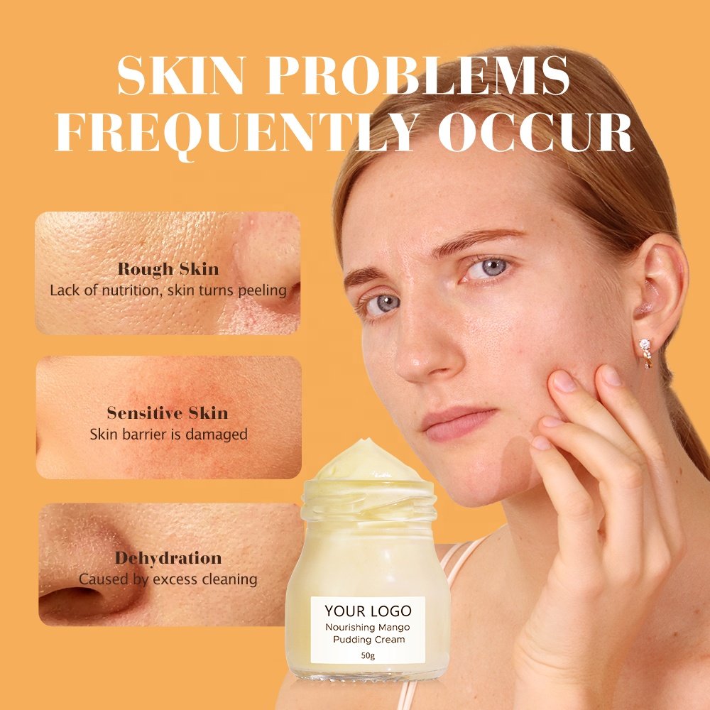 Custom Skin Care Antioxidant Facial Hydrating Jelly Cream Nourishing Mango Pudding Face Cream
