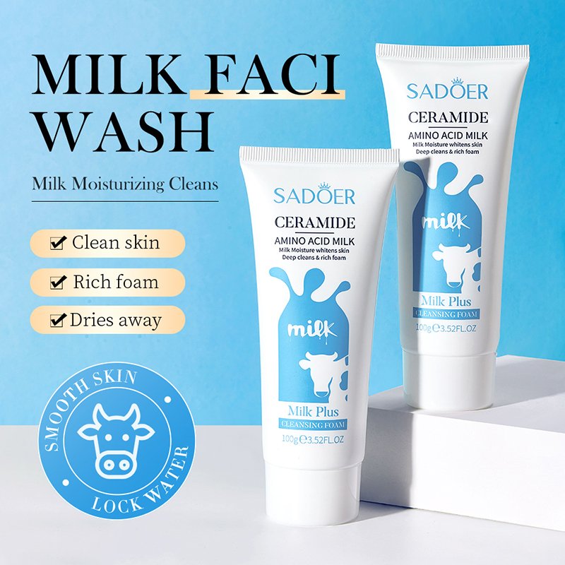 SADOER Goat Milk Skin Care Beauty Products Mask Brightening Whitening Hydrating Clean Body Wash Milk Face Cream And Hand Cream