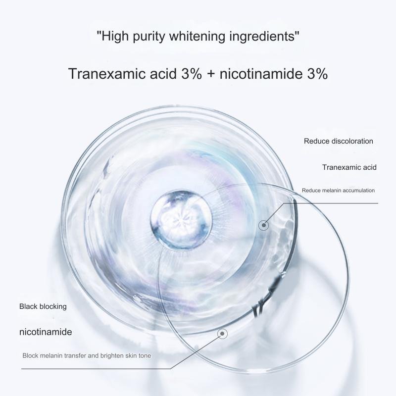 Private Label Organic Tranexamic Acid 3% Serum with Niacinamide for Face Neck Anti Melanin Dark Spot Corrector Whitening Serum