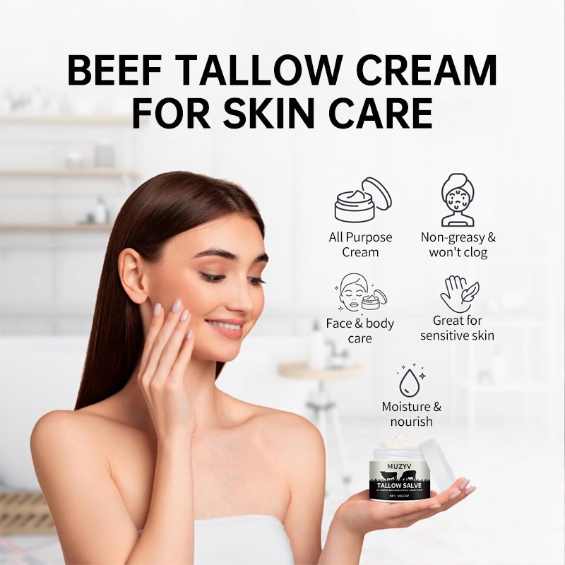 Custom Skin Repair Skincare Natural Grass Fed Beef Tallow Honey All Purpose Balm