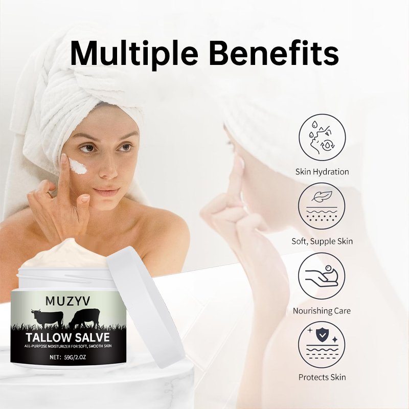 Custom Skin Repair Skincare Natural Grass Fed Beef Tallow Honey All Purpose Balm