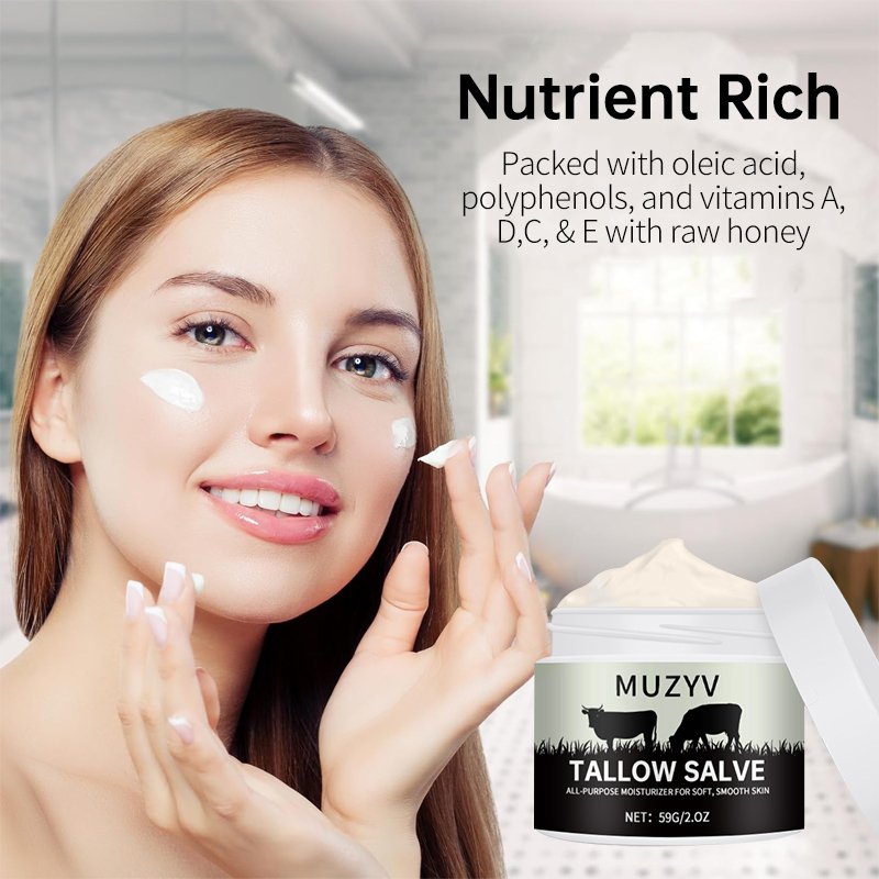Custom Skin Repair Skincare Natural Grass Fed Beef Tallow Honey All Purpose Balm