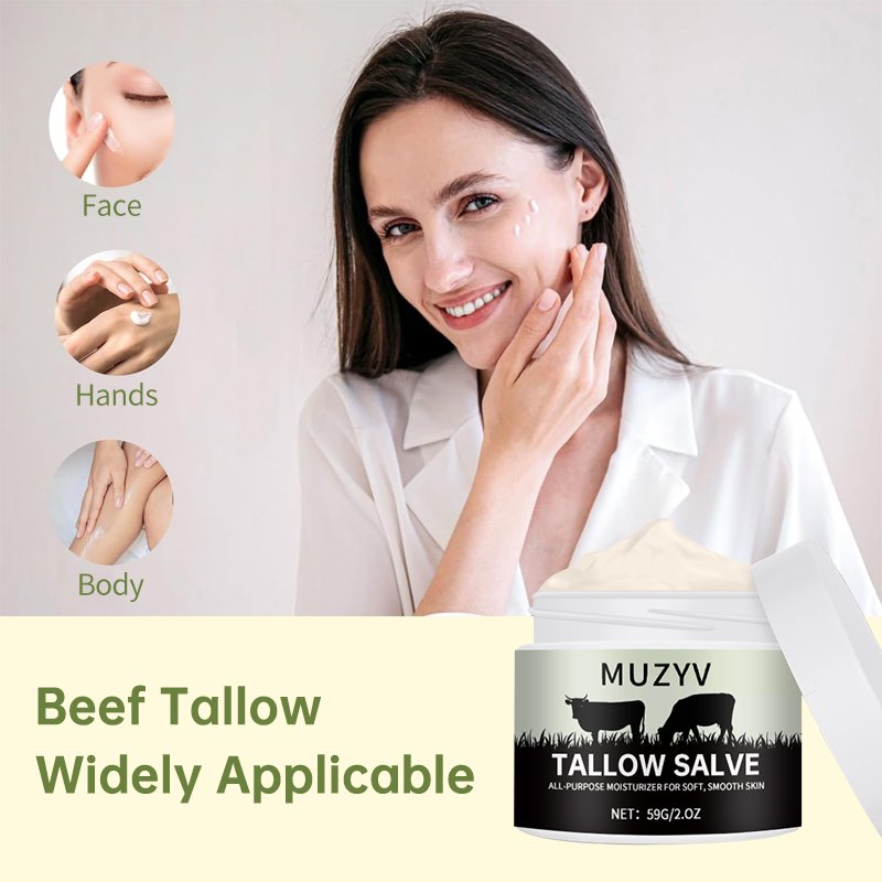 Custom Skin Repair Skincare Natural Grass Fed Beef Tallow Honey All Purpose Balm