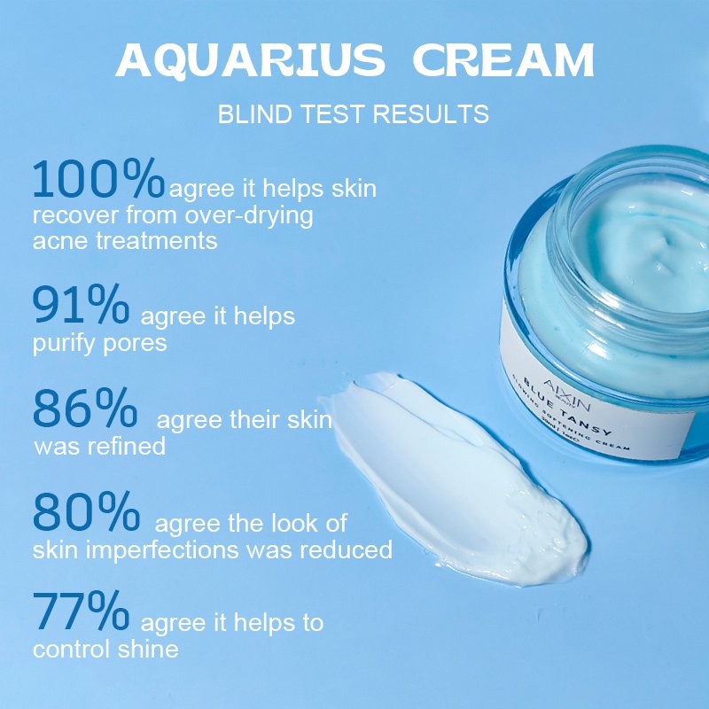 Korean Private Label Vegan Skin care Face Cream Anti Wrinkle Silky-Smooth Blue Tansy Glowing Softening Cream