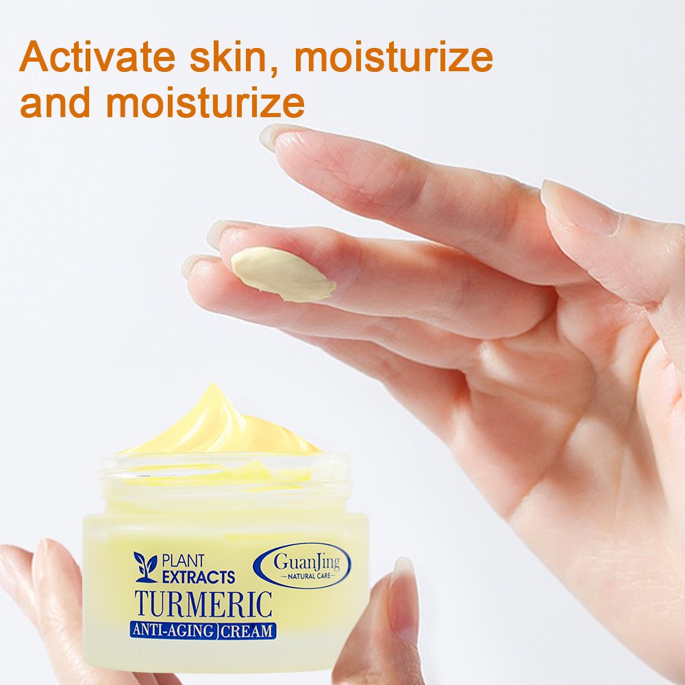 Guanjing Herbal Turmeric Skin Care Cream Organic Turmeric Extract Anti Wrinkles Anti Spots Anti Acne Scars Whitening Face cream