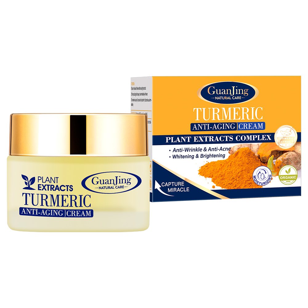Guanjing Herbal Turmeric Skin Care Cream Organic Turmeric Extract Anti Wrinkles Anti Spots Anti Acne Scars Whitening Face cream
