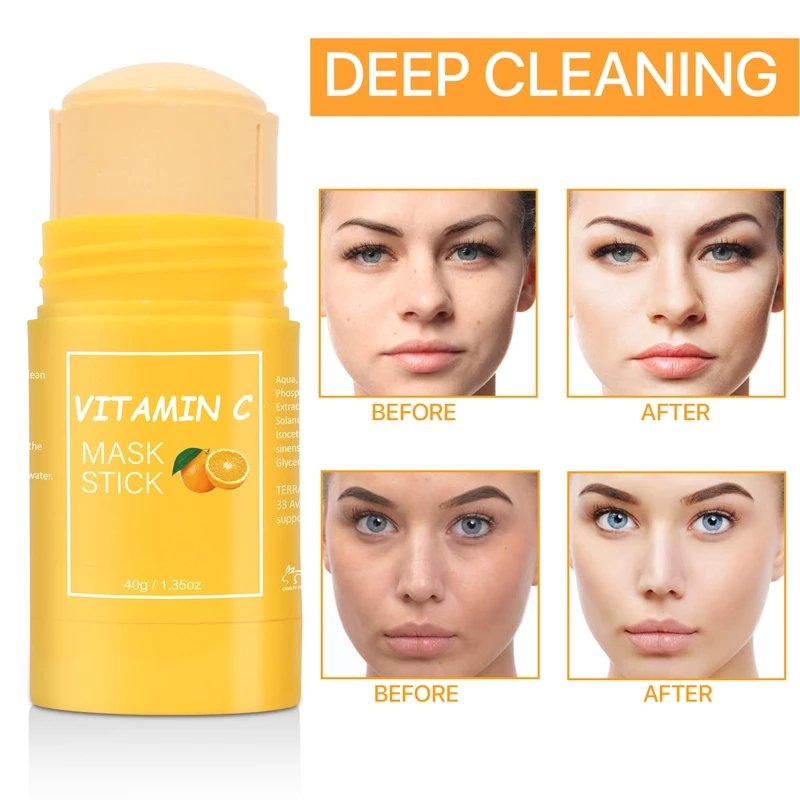 Mask Stick Deep Cleansing Blackhead Remover Acne Green Tea Face Stick Solid Mask Turmeric Clay Mask Stick