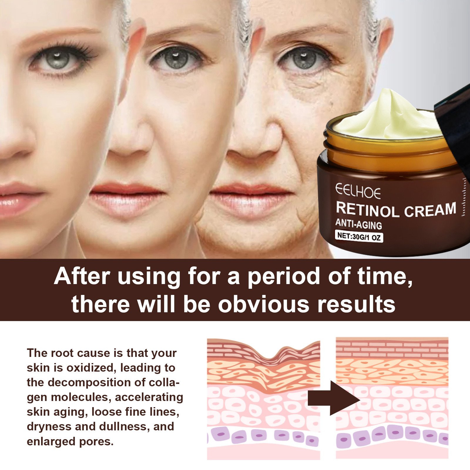 30g retinol face cream daily mild moisturizing moisturizing facial skin care face cream