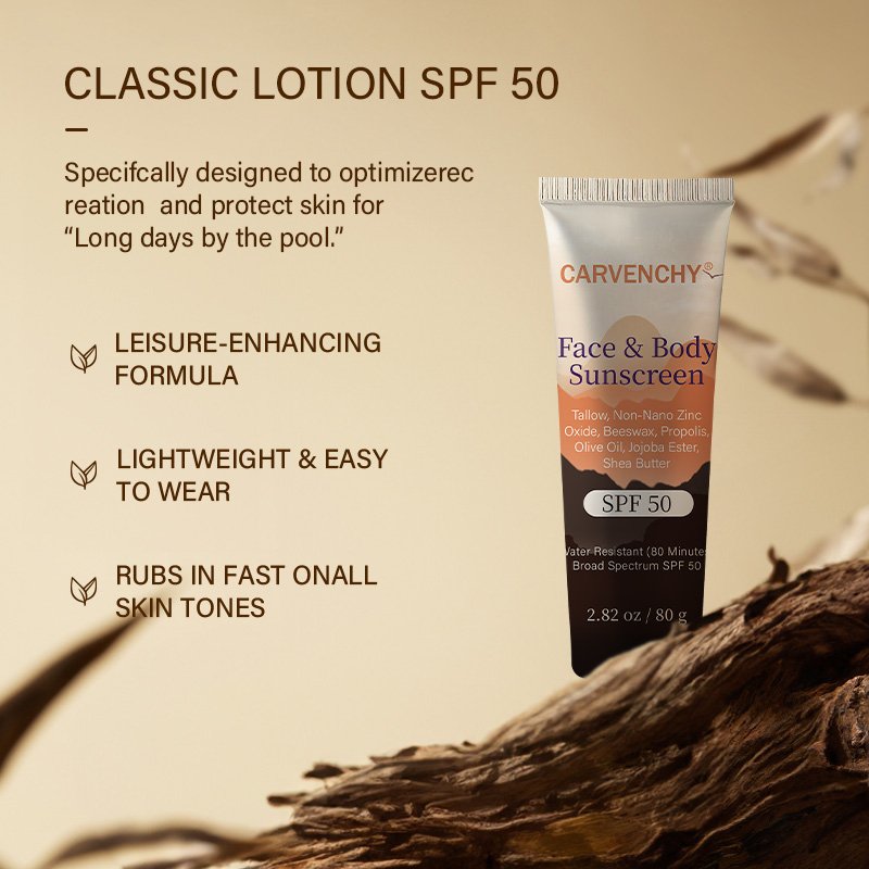 CARVENCHY Natural Sunscreen for Face Spf 50 Body Face Sunscreen Sunscreen Moisturizer Broad Spectrum Skin Sun Protection
