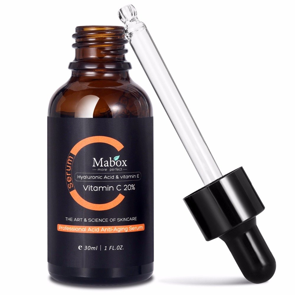 Mabox Vitamin C Whitening Serum Hyaluronic Acid Face Cream & Vitamin E - Organic Anti-Aging Serum for Face Eye Treatment 30ML