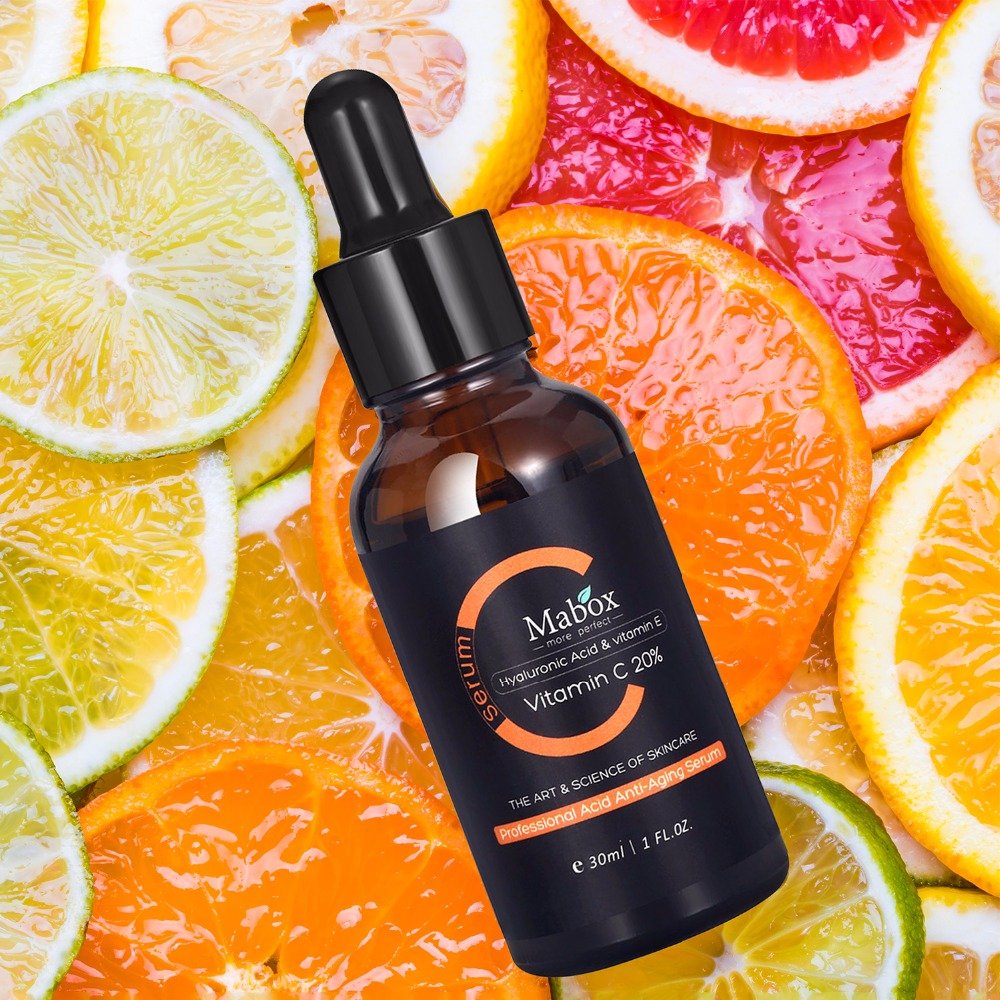 Mabox Vitamin C Whitening Serum Hyaluronic Acid Face Cream & Vitamin E - Organic Anti-Aging Serum for Face Eye Treatment 30ML