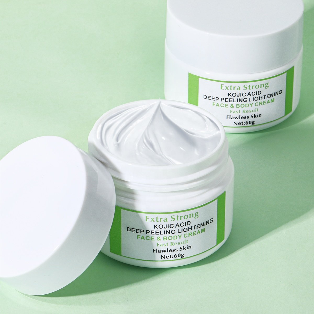 Private Label 60/100g Customized Extra Strong Kojic Acid 7days Lightening Whitening Peeling Body Face Cream