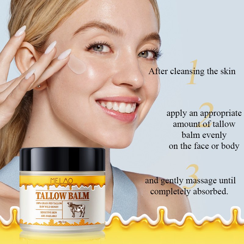 Beef Tallow Balm Skincare Balm Grass Fed Beef Tallow Body Face Moisturizer Whipped Tallow Balm For Face