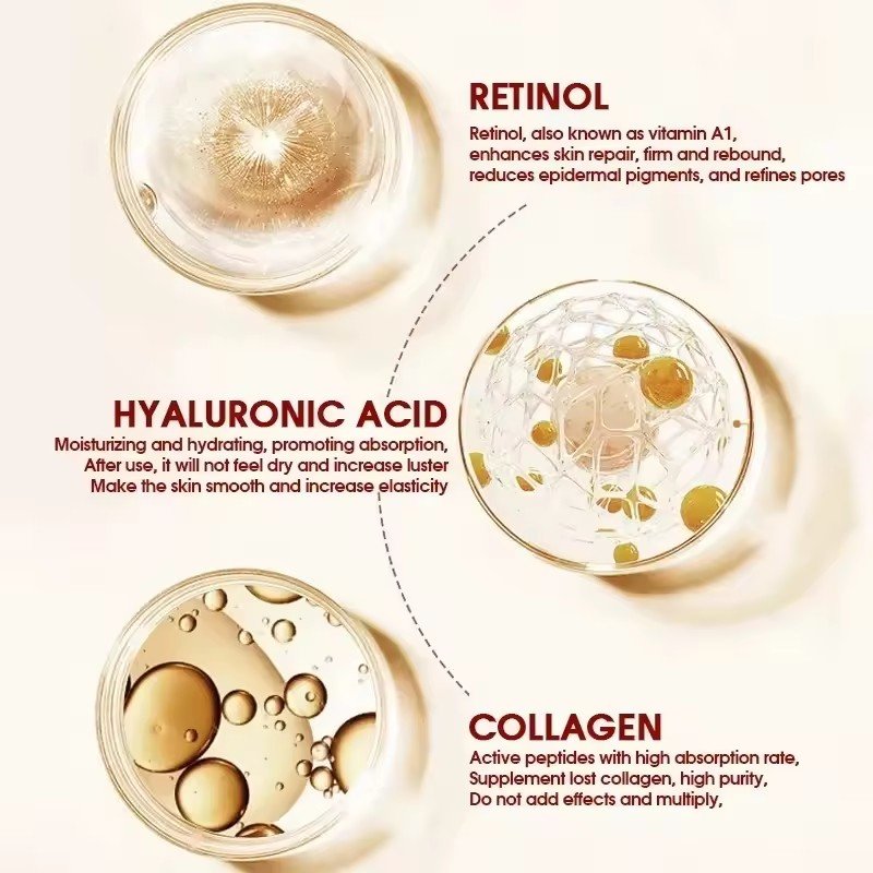 100% Natural Organic OEM Retinol Facia Care Vitamin A Vitamin C Moisturizing Whitening Anti Wrinkle Firming Face Cream