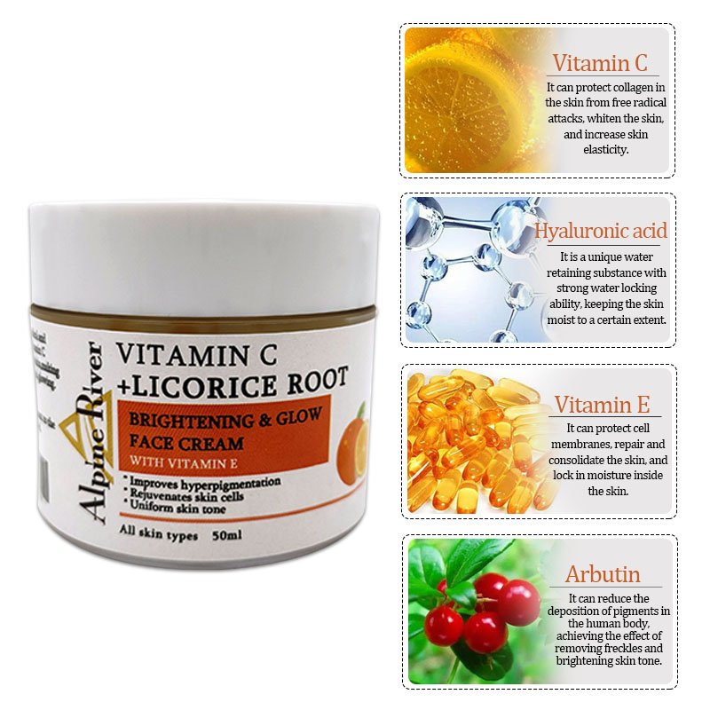 Private Label Whitening Moisturizer Vitamin C Face Cream Skin Care Set Lightening Cream