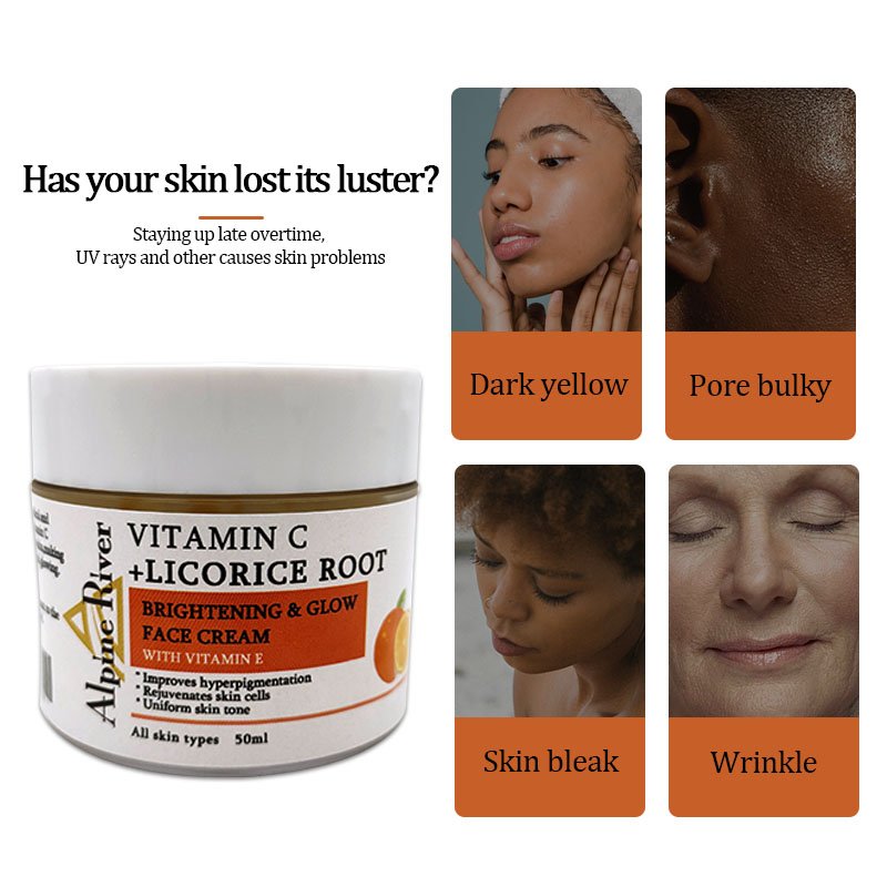 Private Label Whitening Moisturizer Vitamin C Face Cream Skin Care Set Lightening Cream