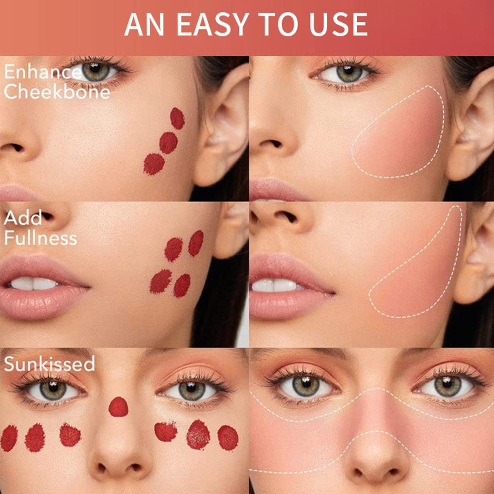 Customize Lightweight Moist Face Makeup Cream Blush Cheek Tint Silky Smooth Pink Blush Blendable Vegan Liquid Blusher