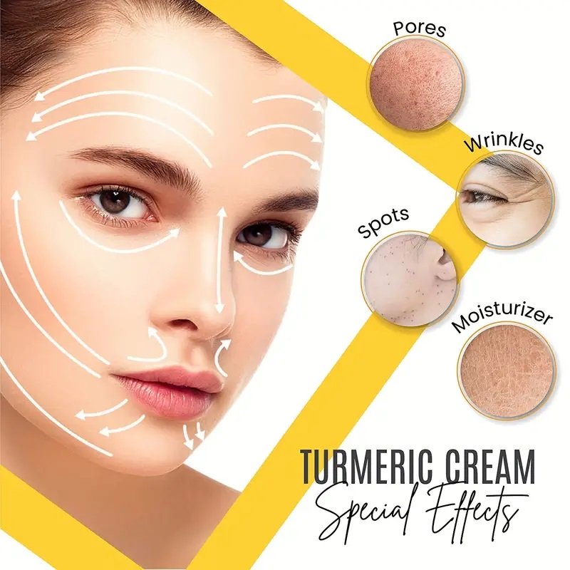 Brighten Cream for Face Organic Turmeric Face Cream Lotion Moisturizing Facial Dark Wrinkle Brightening Antiaging Cream Product