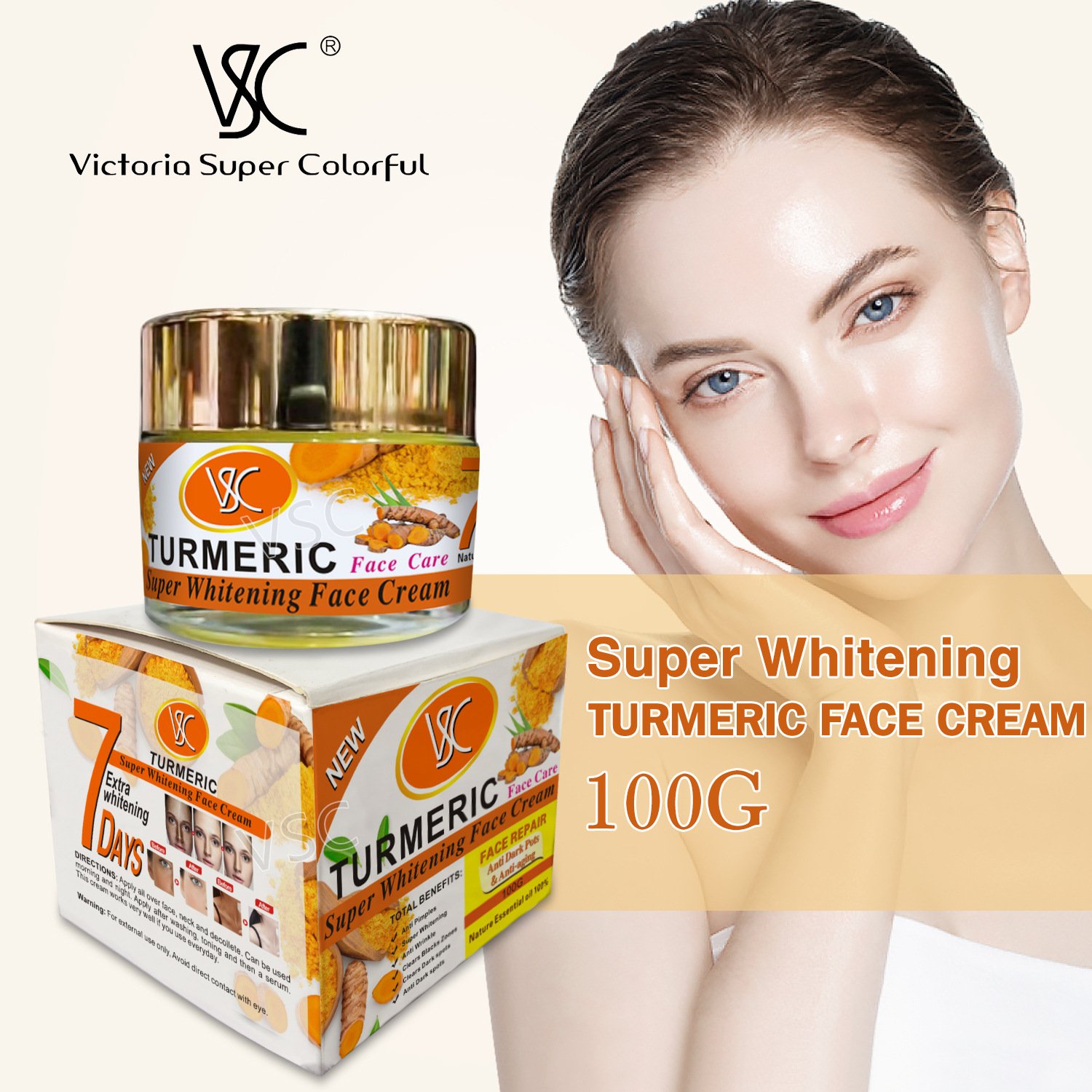 Hot Selling New Turmeric Cream Super Whitening Face Care Moisturizing Skin Spot Removal Face Cream Lotion