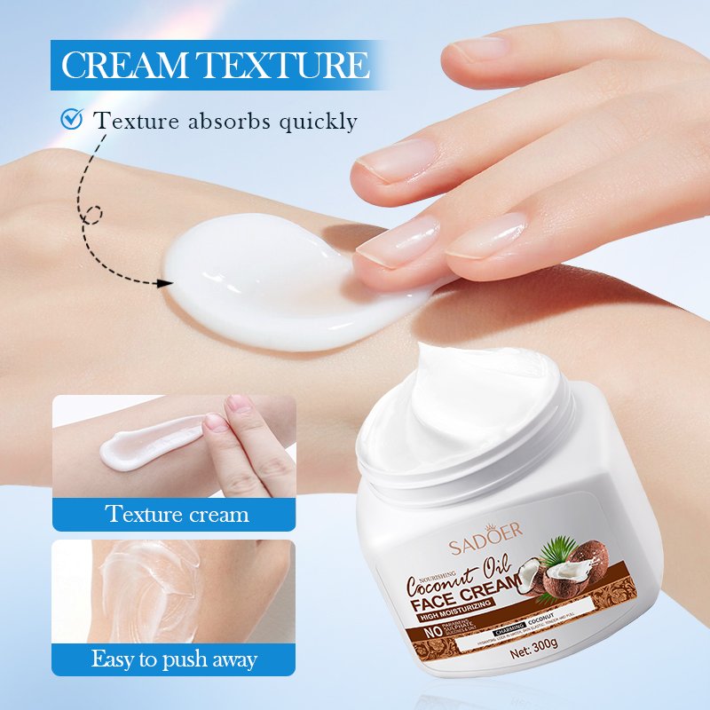 OEM SADOER Private Label Best Seller Face Care Hydrates skin care Coconut Oil Nourishing Moisturizing Face Cream