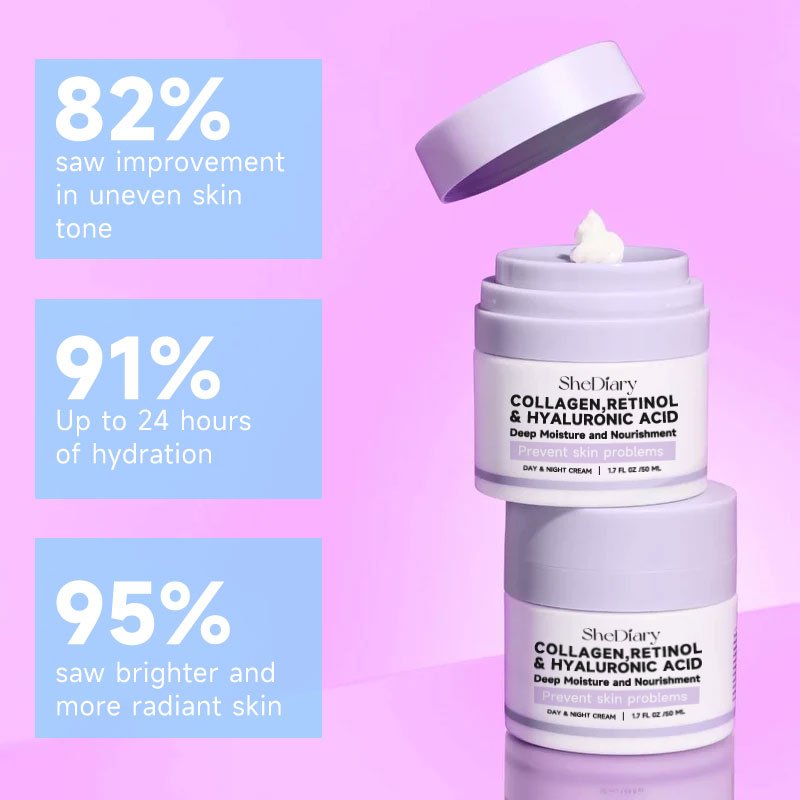 Shediary Private Label Organic Hyaluronic acid Whitening Nourishing Face Cream Retinol Collagen Moisturizer Facial Cream