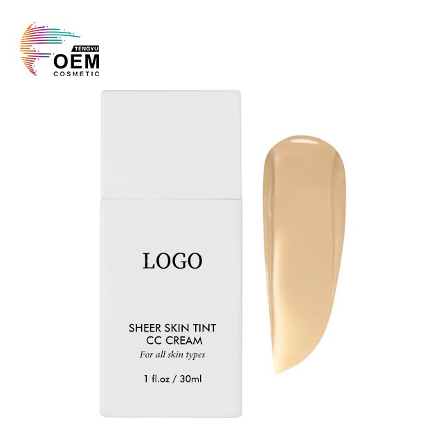 Private Label Tube Luxury Cream Blurring Primer Moisturizer Face Sheer Skin Tint CC Cream With Hyaluronic Acid Squalane