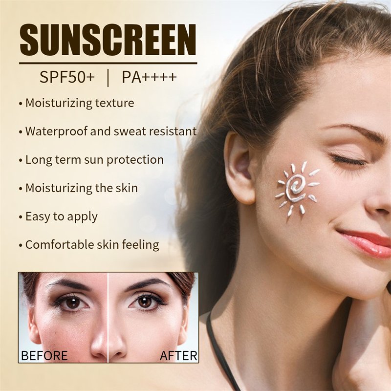 Jaysuing rice probiotic sun cream anti sunburn sun block cream moisturizing brightening spf50 sunscreen for women dry face skin