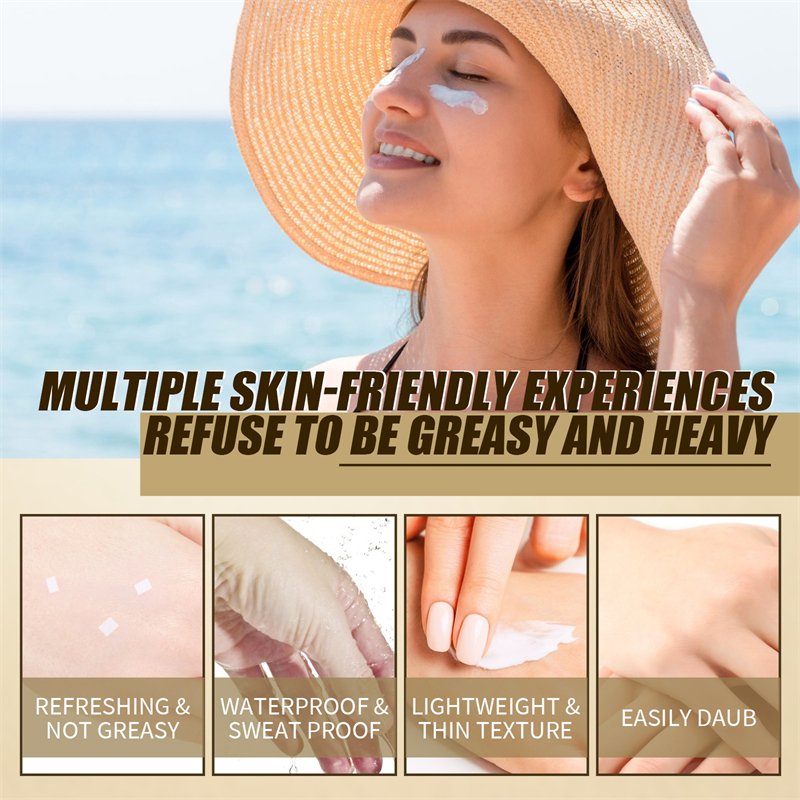 Jaysuing rice probiotic sun cream anti sunburn sun block cream moisturizing brightening spf50 sunscreen for women dry face skin