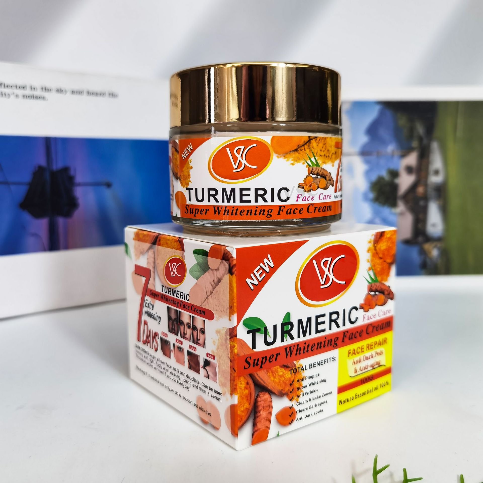 Private Label Turmeric Face Cream Anti Aging Skin Whitening Turmeric Face Cream