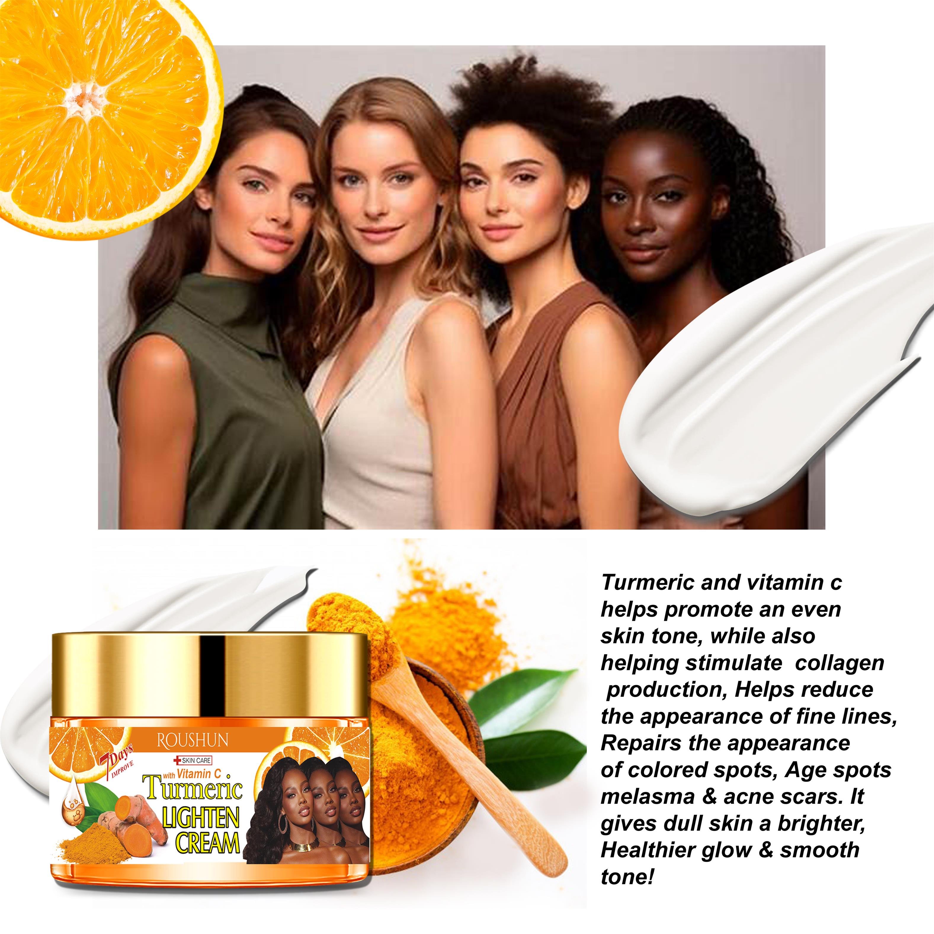 ROUSHUN Turmeric Facial Cream Vitamin C Brightening Turmeric Face Cream