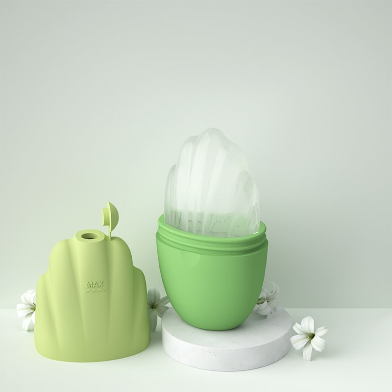 2024 New Design Silicone Ice Roller Face Massager Shell Shape Beauty Care Product for Face
