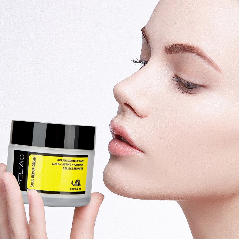 Wholesale Skin Repairing Snail Face Cream Smooth Moisturizer Anti Aging Blemishes Fine Lines Pores Shrink Snail Mucin Cream