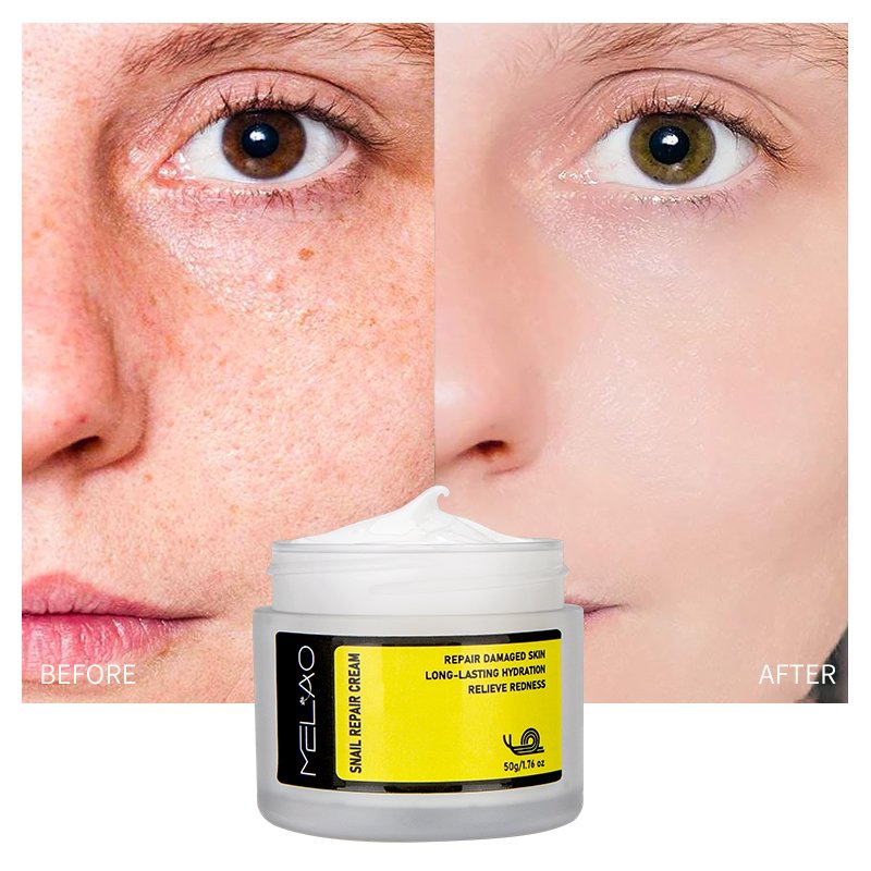 Wholesale Skin Repairing Snail Face Cream Smooth Moisturizer Anti Aging Blemishes Fine Lines Pores Shrink Snail Mucin Cream