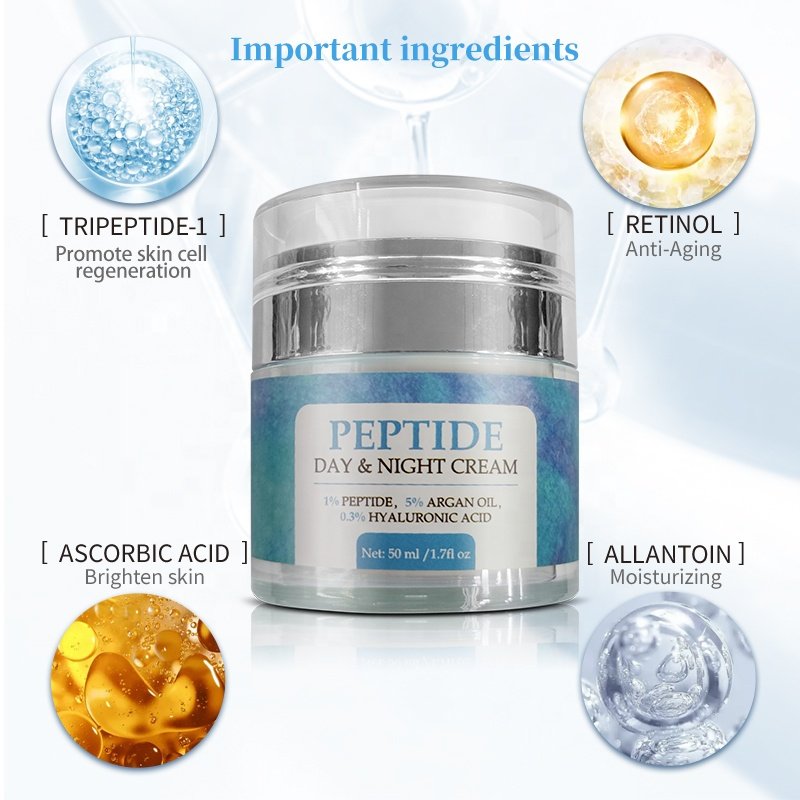 Organic Peptide Night And Day Face Cream Private Label Best Anti Aging Spot Correcting Cream For Male And Female Facial Creams
