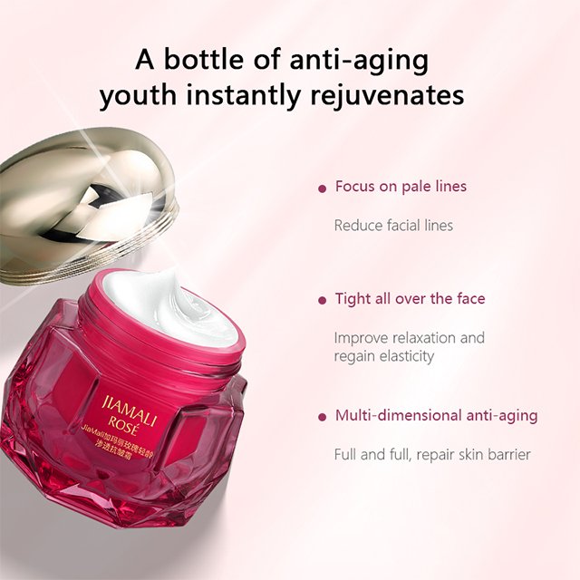 OEM High Quality Rose Hyaluronic Acid Moisturizing Anti Aging Cream Skin Shrink Pores Hydration Lock Water Face Cream
