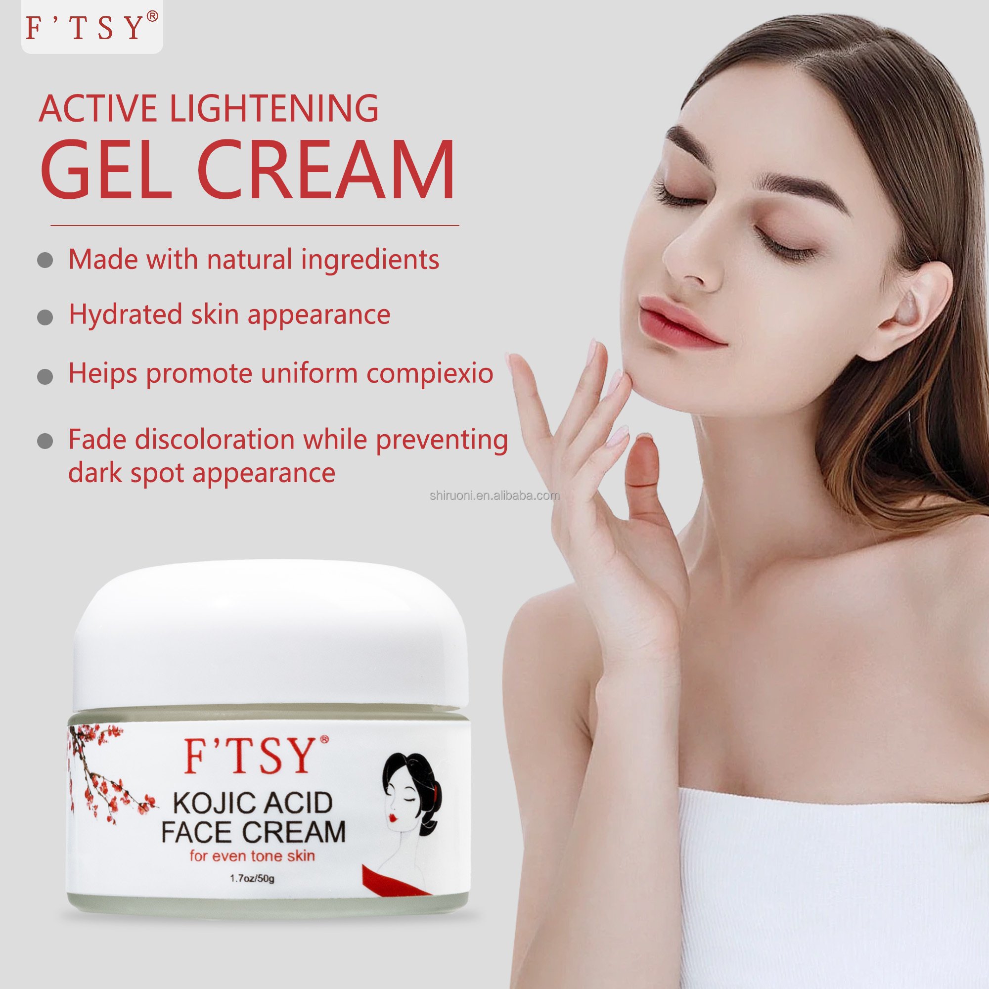 Private Label Kojic Acid Glycolic Acid Collagen Skin Brightening Remove Dark Spots Face Cream for Face Body Hand