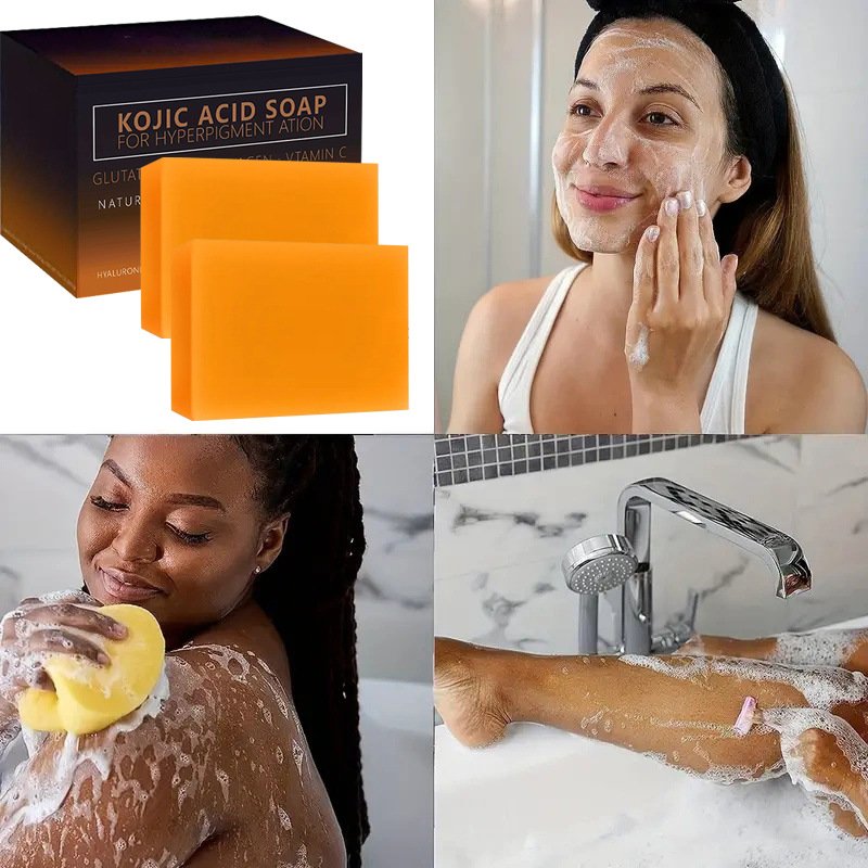 Kojic Acid Soap Organic Ingredients Anti Acne Skin Brightening Lightening Bath Bleaching Body Face Whitening Kojic Acid Soap