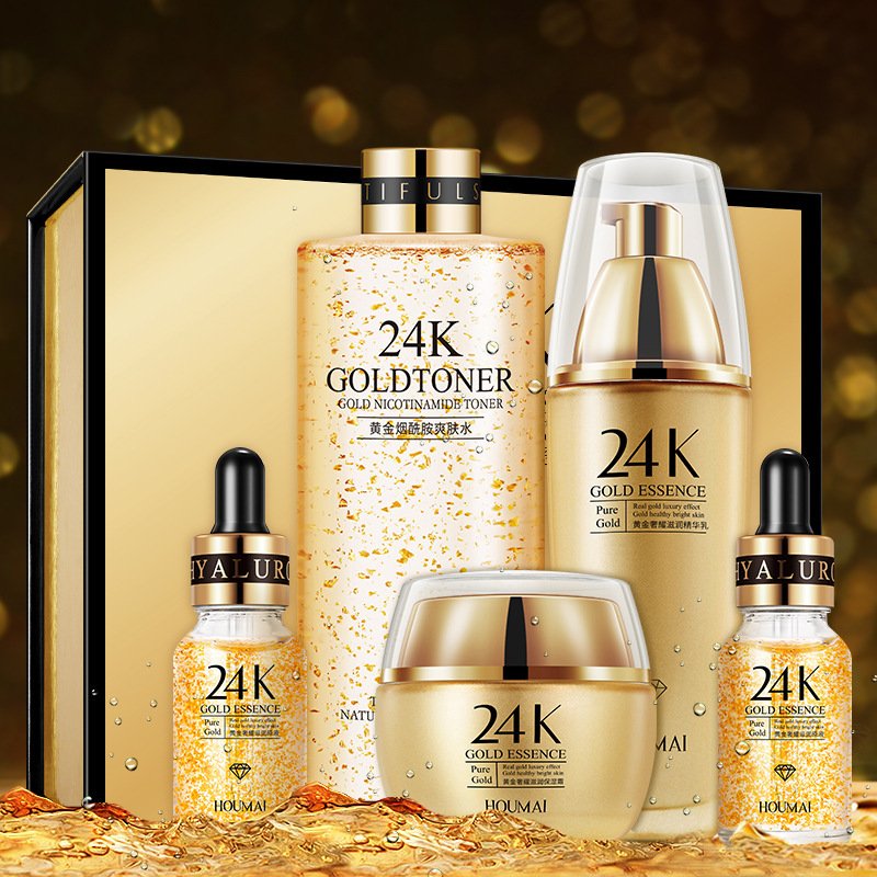 Hot Sale 24k Gold Skin Care Whitening Face Cream&Lotion Set Anti Aging Brightening Face Skin Care Set