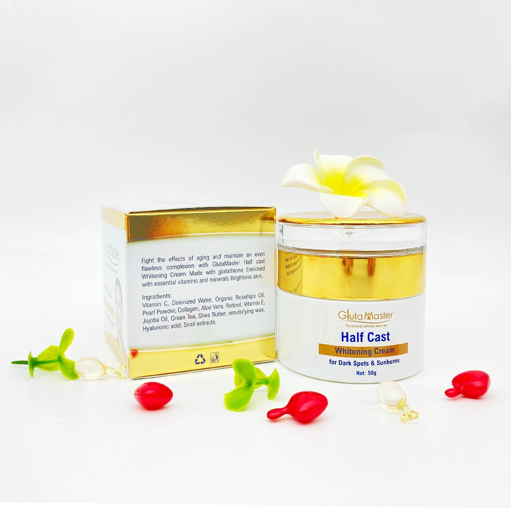 Natural Halfcast Whitening Cream Face Gluta Master Vitamin C Removal Dark Spots & Sunburns Moisturizing Beauty Skin Face Cream