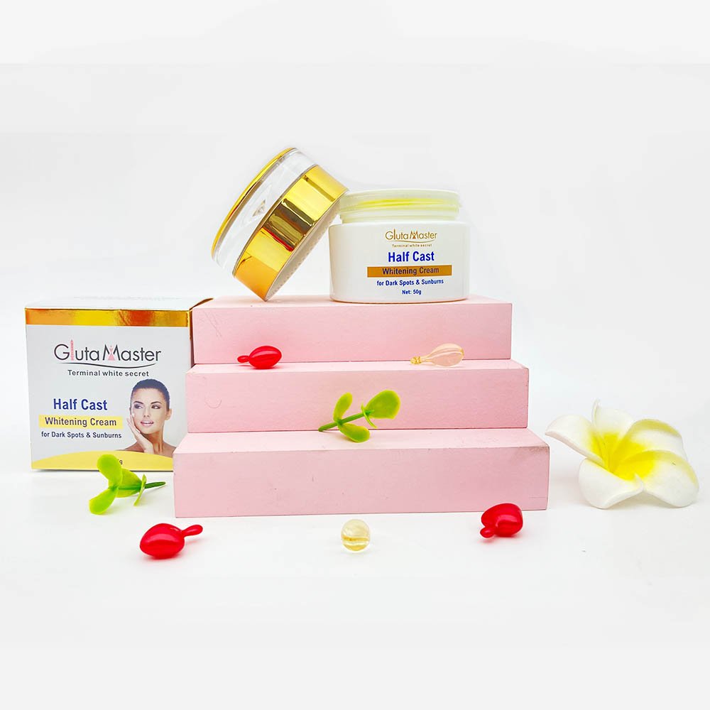 Natural Halfcast Whitening Cream Face Gluta Master Vitamin C Removal Dark Spots & Sunburns Moisturizing Beauty Skin Face Cream
